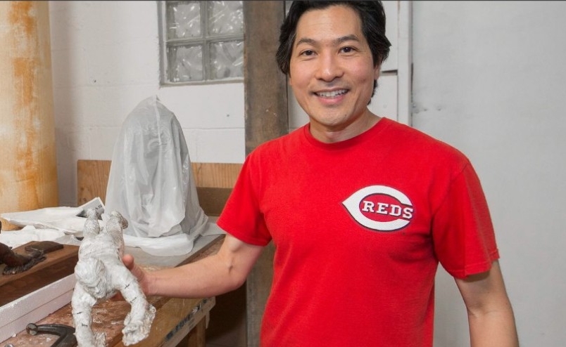 Tom Tsuchiya in his art studio