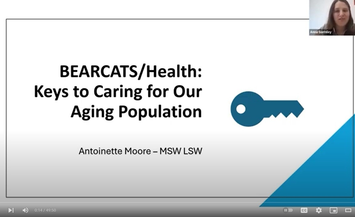 screen shot from BEARCATS/Health webinar