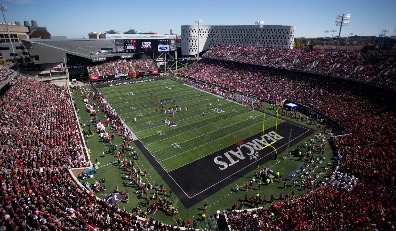 Nippert Stadium during a football game