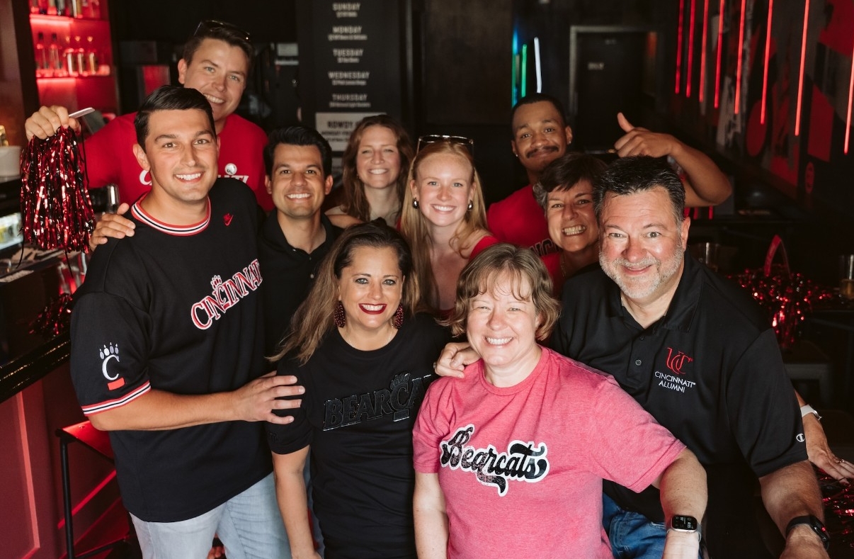 University of Cincinnati alumni at a game watch